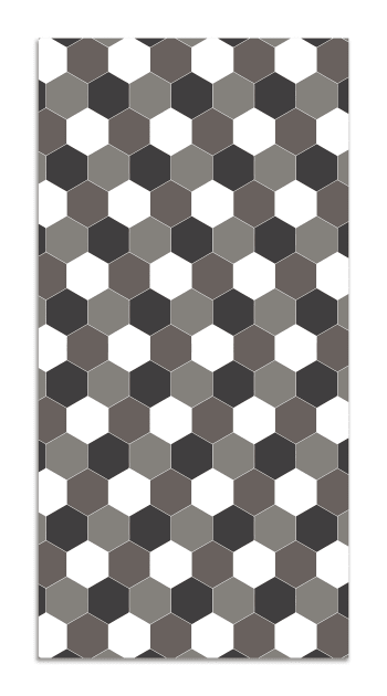 ALFOMBRAS MINIMALISTAS 2 - Tapis vinyle mosaïque hexagones de ton gris 120x160cm