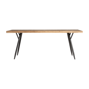 LONGFORD - Table Salon en Bois de Sapin Gris, 200x90x77 cm