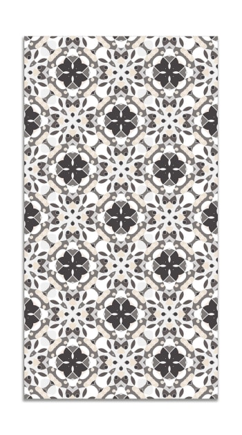 ALFOMBRAS ORIENTALES - Alfombra vinílica hidráulico oriental mosaico gris 60x200 cm