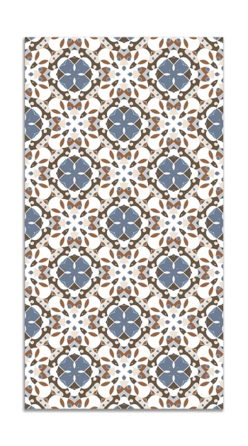 ALFOMBRAS ORIENTALES - Alfombra vinílica hidráulico oriental mosaico azul 60x200 cm
