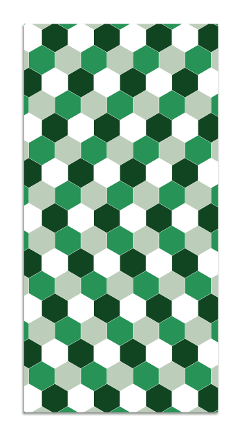 ALFOMBRAS MINIMALISTAS 2 - Tapis vinyle mosaïque hexagones de ton vert 40x80cm