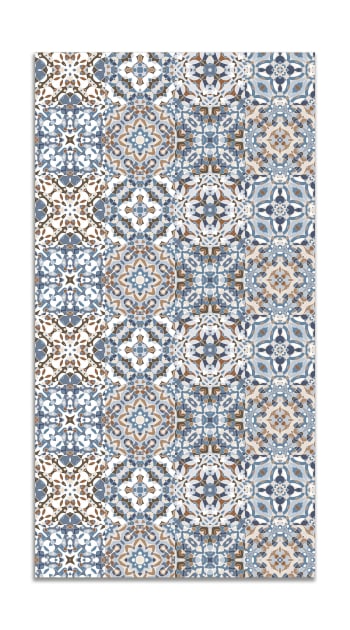 ALFOMBRAS ORIENTALES - Alfombra vinílica baldosa hidráulico oriental azul 160x230 cm
