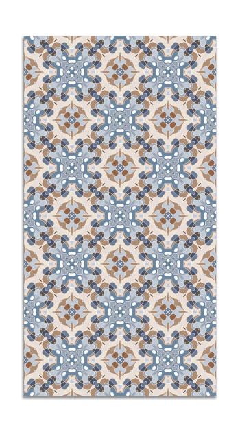 ALFOMBRAS ORIENTALES - Alfombra vinílica azulejo oriental azul 200x200 cm