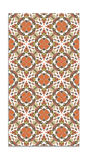 ALFOMBRAS ORIENTALES - Alfombra vinílica hidráulico oriental mosaico naranja 120x170 cm