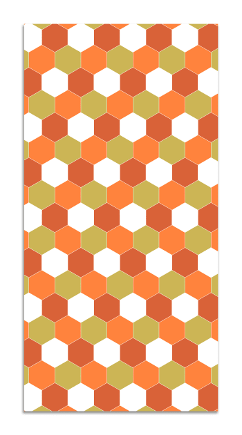 ALFOMBRAS MINIMALISTAS 2 - Tapis vinyle mosaïque hexagones de ton orange 40x80cm