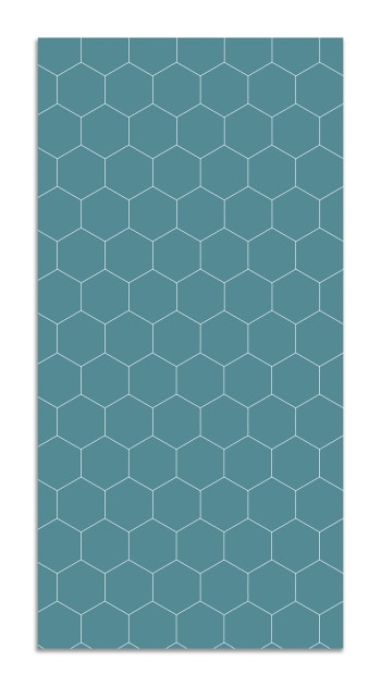 ALFOMBRAS MINIMALISTAS 2 - Tapis vinyle mosaïque hexagones bleus 40x80cm