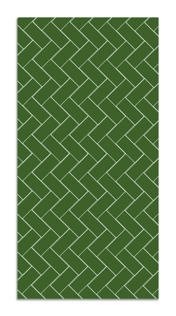 ALFOMBRAS MINIMALISTAS 2 - Alfombra vinílica mosaico ladrillos verde 80x250 cm