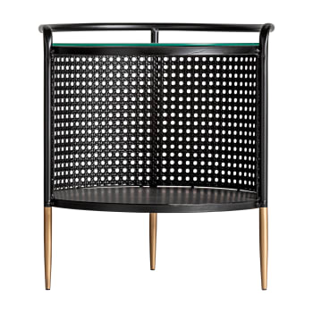 FUSSEN - Table Basse en Fer Noir, 44x44x50 cm