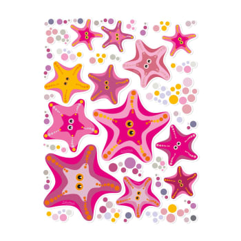 Pegatinas antideslizantes para bañeras estrellas de mar rosa