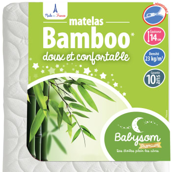 Bamboo - Matelas bébé housse en viscose douce 70x140x14