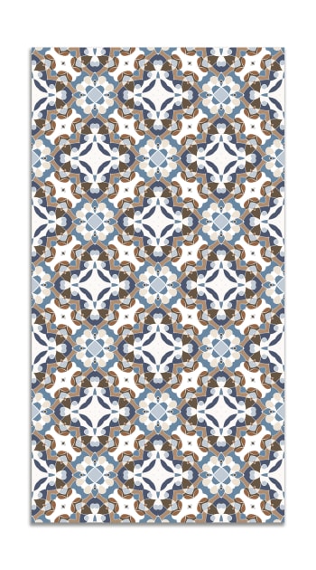 ALFOMBRAS ORIENTALES - Alfombra vinílica hidráulico oriental azul 120x170 cm