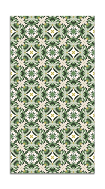 ALFOMBRAS ORIENTALES - Alfombra vinílica hidráulico oriental verde 100x140 cm