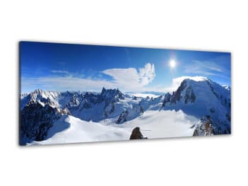 Tableau panorama du mont blanc imprimé sur toile 120x50cm