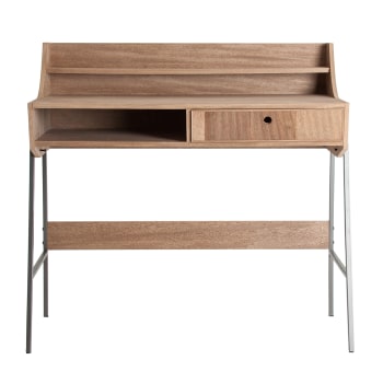 Sedia studio scrivania Varel In similpelle Natura/nero | 314573