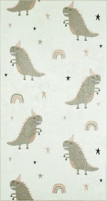 HAPPY - Tapis enfant dinosaure vert 80x150