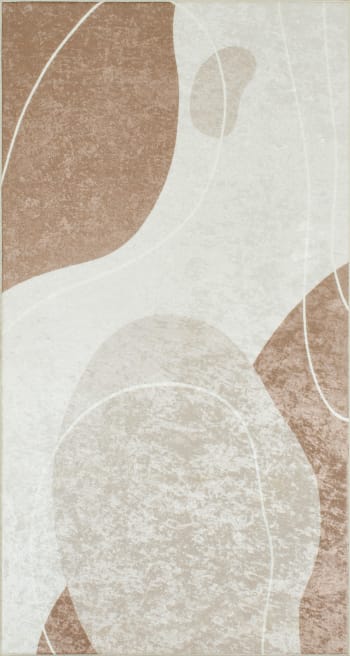 GREGE - Alfombra moderna beige con dibujo abstracto 80x150