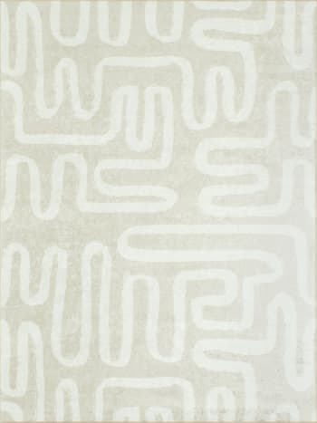 GREGE - Tapis Géométrique Beige et Blanc 120x160