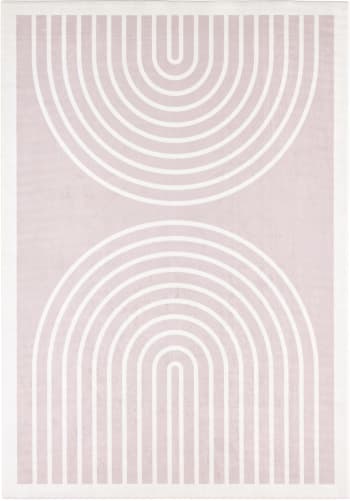 Tapis Rond Gris Lavable Machine – Poils Courts, Antidérapant, Diamètre 100 Cm