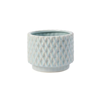 Caméo - Cache-pot décoratif en céramique bleu clair H12