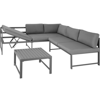 Conjunto de muebles faro 4 plazas aluminio gris