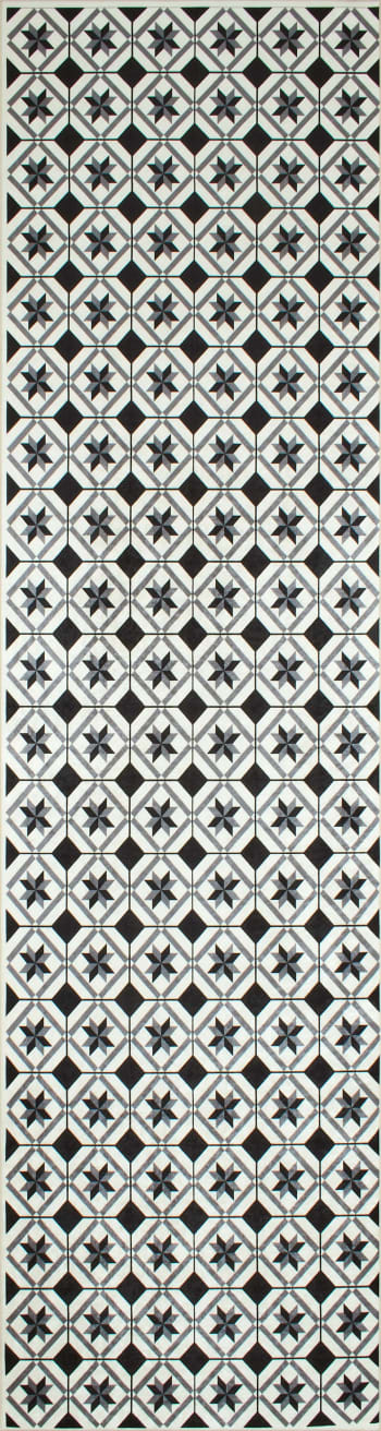 AZULEJO - Alfombra de cocina azulejos negro 80x300