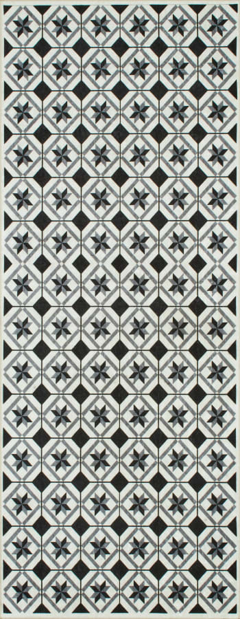 AZULEJO - Tapis de cuisine carreaux de ciment noir 70x180