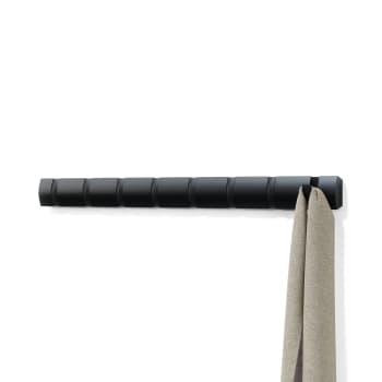 Flip - Patère noire à 8 crochets 81cm