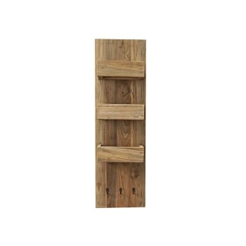 Austin - Estantería de pared de madera de teca maciza reciclada