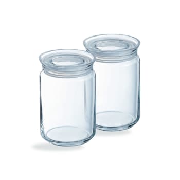 PURE JAR GLASS - Lot de 2 pots de conservation  1L