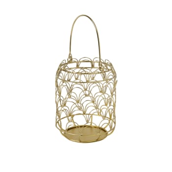 Beatrix - Lanterna decorativa in ferro dorato H14