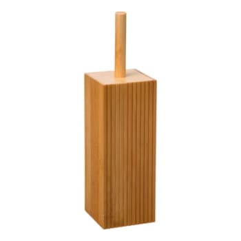 Brosse WC carrée bambou - 10x10x37cm