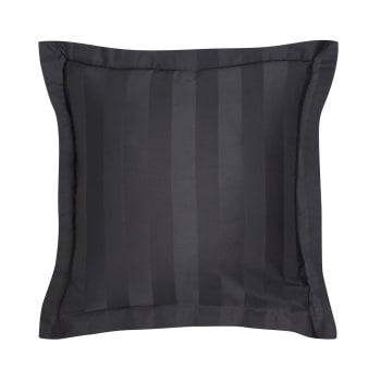 Prestige - Taie d'oreiller volant en Coton Noir 63x63 cm