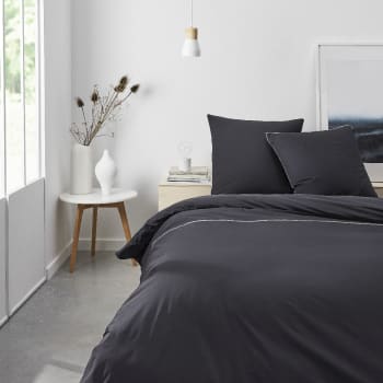 Prestige - Parure de lit en Coton Noir 220x240 cm