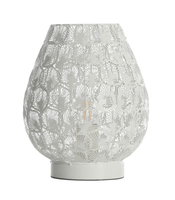 Apolline - Lampe en métal blanc h.25 cm