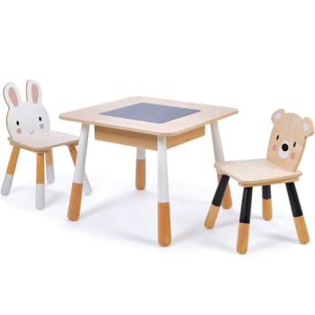 Mesa y sillas infantiles de mdf y madera