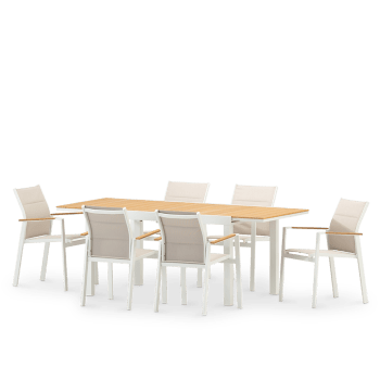 Set Tavolo Da Giardino 9 Pezzi Outsunny Con Sedie, Poggiapiedi E Cuscini - Grigio, Acciaio, PSPC