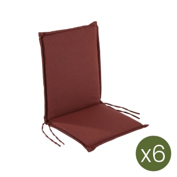 Pack de 6 cojines para sillón de jardín reclinable olefin rojo