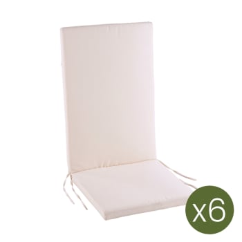 Pack de 6 cojines para sillones reclinables color beige 114x48x5 cm