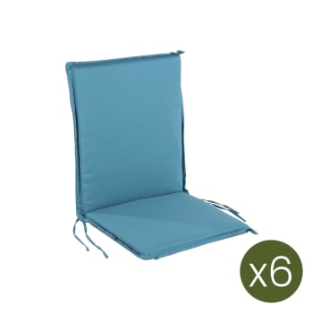 Pack de 6 cojines para sillón de jardín reclinable estándar turquesa
