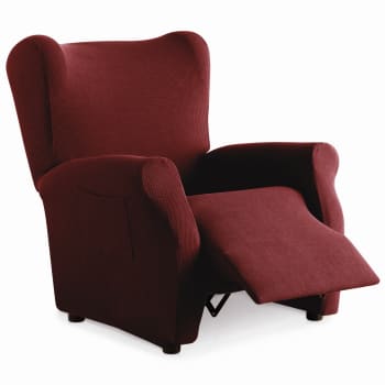 RUSTICA - Funda de sillón relax elástica adaptable rojo 70 - 110 cm