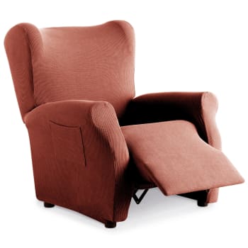 RUSTICA - Funda de sillón relax elástica adaptable naranja 70 - 110 cm