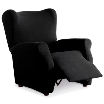 RUSTICA - Funda de sillón relax elástica adaptable negro 70 - 110 cm
