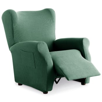 RUSTICA - Funda de sillón relax elástica adaptable verde 70 - 110 cm