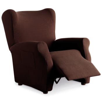 RUSTICA - Funda de sillón relax elástica adaptable marrón 70 - 110 cm