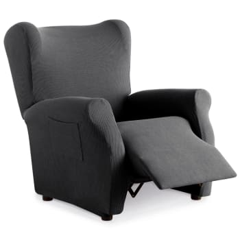 RUSTICA - Funda de sillón relax elástica adaptable gris 70 - 110 cm