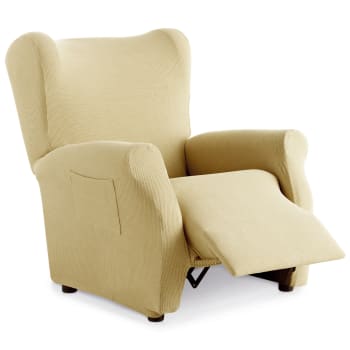 RUSTICA - Funda de sillón relax elástica adaptable beige 70 - 110 cm
