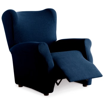 RUSTICA - Funda de sillón relax elástica adaptable azul 70 - 110 cm