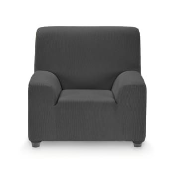 RUSTICA - Funda de sillón elástica adaptable gris 70 - 110 cm