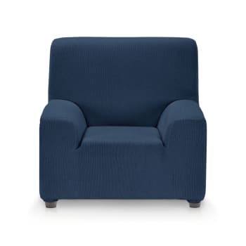 RUSTICA - Funda de sillón elástica adaptable azul 70 - 110 cm