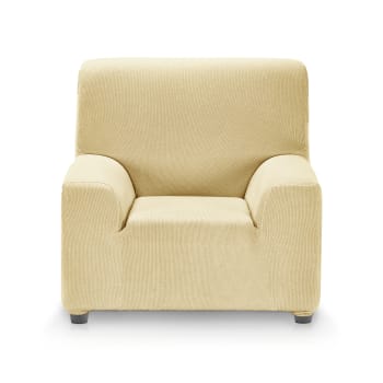 RUSTICA - Funda de sillón elástica adaptable beige 70 - 110 cm